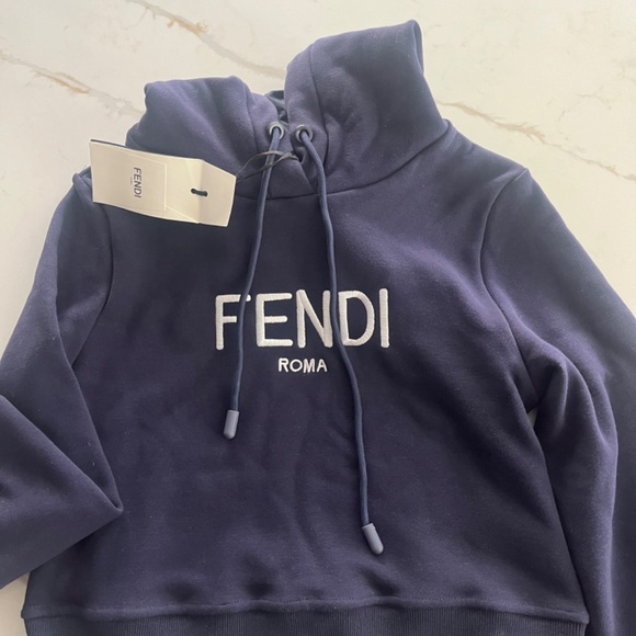 Fendi Navy Cropped hoodie - Picture 2 of 7